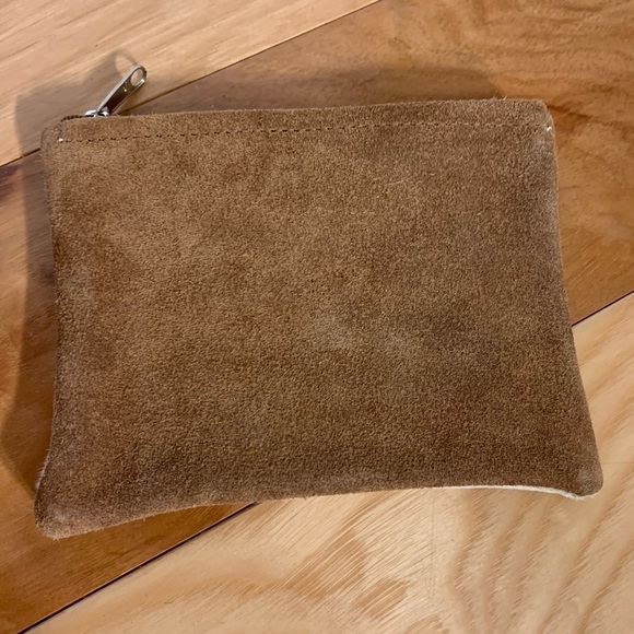 Cowhide and suede zippered pouch with star - Picture 4 of 7